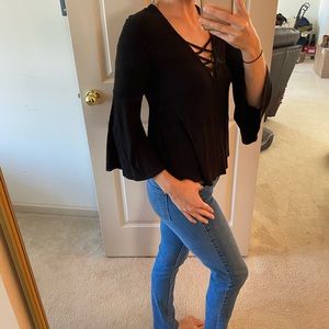 Forever21 lace up front top